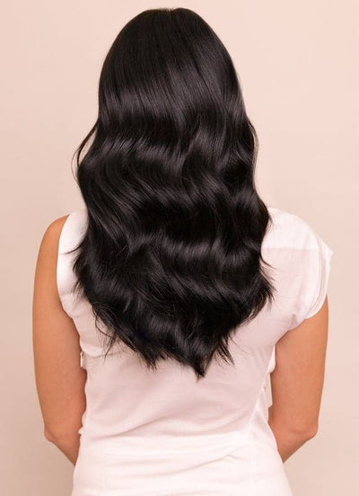 Extensiones de cabello de clip de lujo de 16 pulgadas #1 Negro azabache