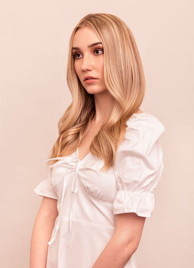 Extensions de cheveux à clip Ultimate Volume 16 pouces Brun clair avec mèches blond clair