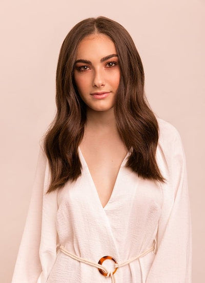 Extensions de cheveux à clip deluxe 16 pouces #2 Brun foncé