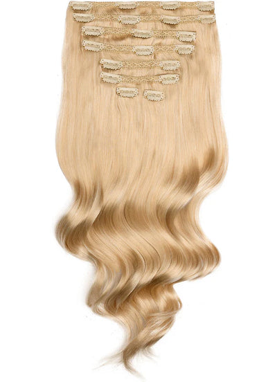 Extensions de cheveux à clipser 16 pouces volume complet #60A Blond cendré clair