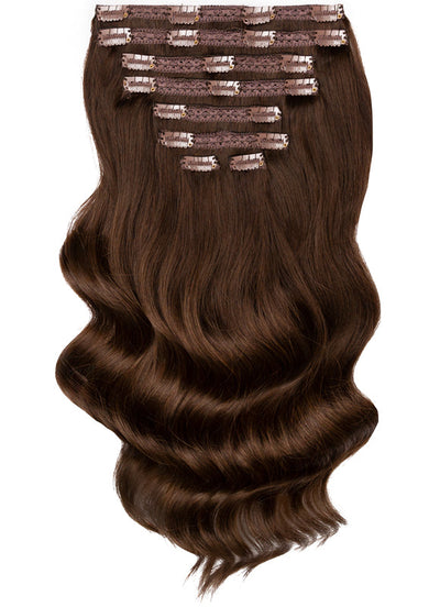 Extensions de cheveux à clip deluxe 16 pouces #1C Brun moka