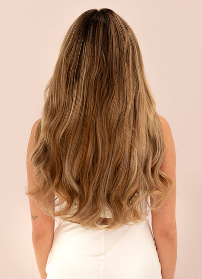 Extensions de cheveux à clipser 16 pouces volume complet Brun & Blond (Bronde) Balayage