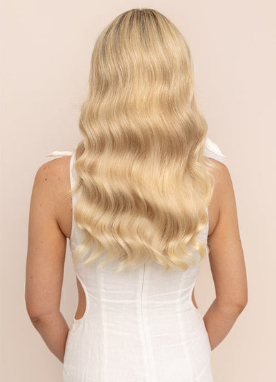Extensions de cheveux à clipser 16 pouces volume complet #60A Blond cendré clair