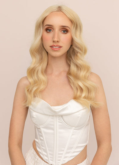 Extensions de cheveux à clipser 16 pouces volume complet #613 Blond décoloré