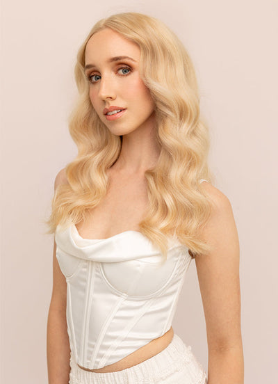 Extensions de cheveux à clipser 16 pouces volume complet #613 Blond décoloré