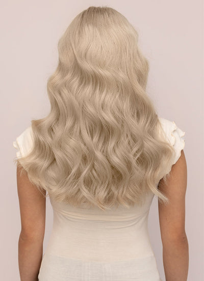 Extensions de cheveux à clipser 16 pouces volume complet Gris clair