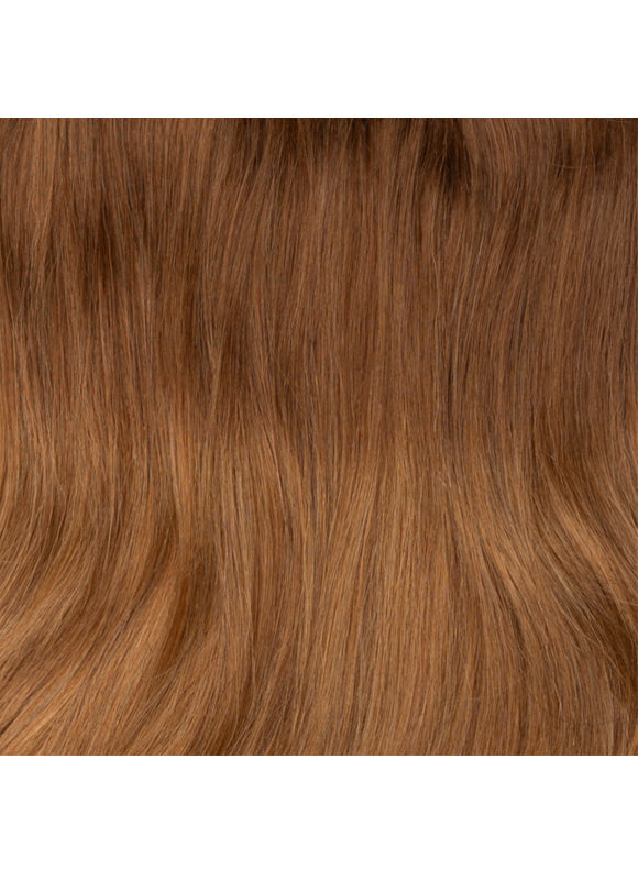 16 Zoll Halo-Haarverlängerungen Mittel- bis Kastanienbraun Ombré