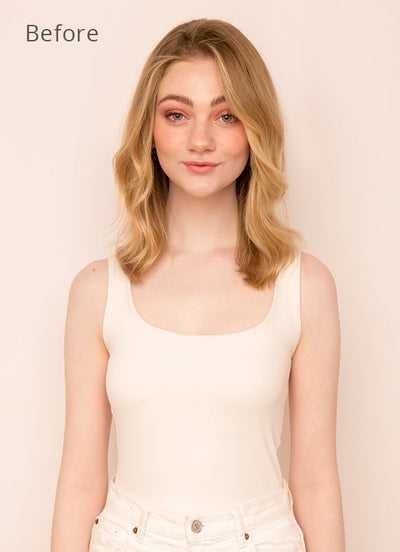 16palcové halo prodlužování vlasů světle hnědá a blond balayage