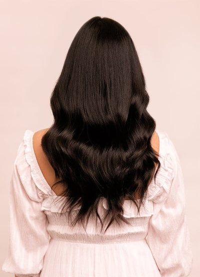 Extensiones de pelo Halo de 16 pulgadas en #1B Negro natural