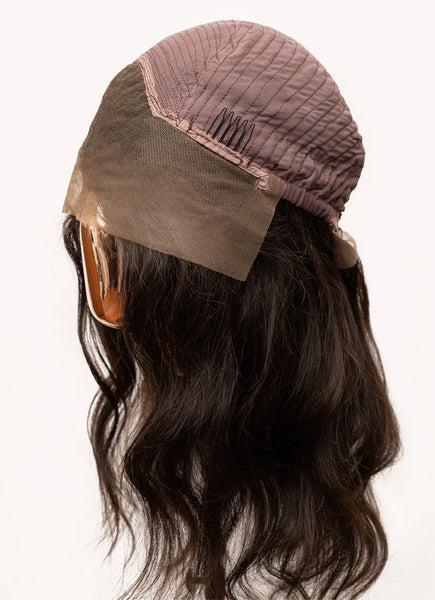 Peruca de Cabelo Humano com Renda Frente 16 Polegadas #Mia