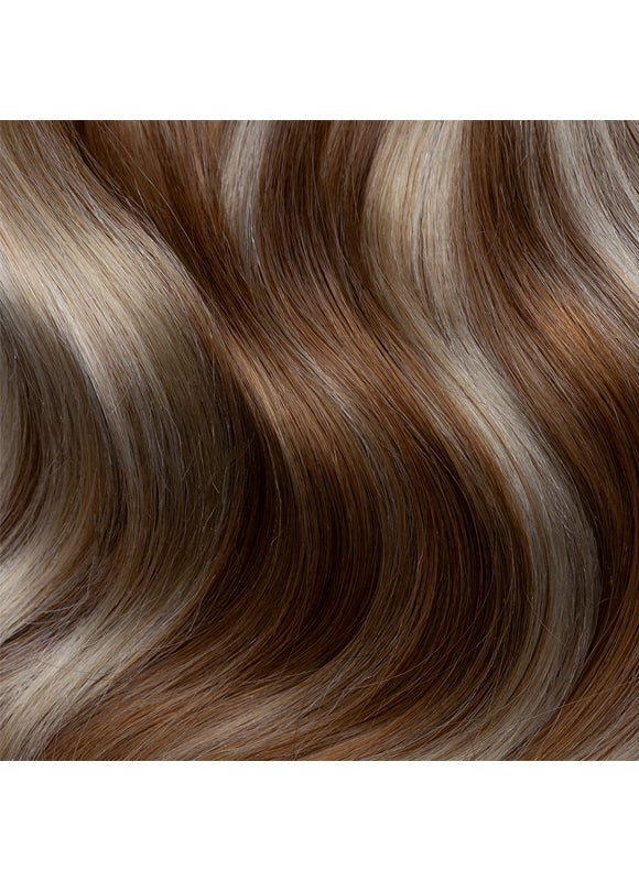 16palcové ultimátní objemové prodloužení vlasů na sponky hnědá a blond (bronde) balayage
