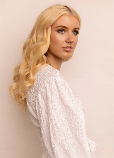 Extensions de cheveux à clip Ultimate Volume 16 pouces Blond clair avec mèches blond fraise