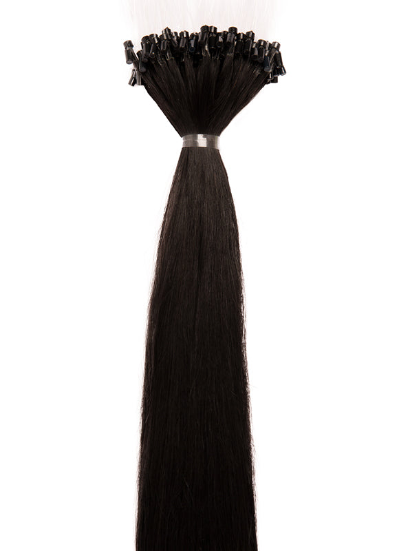 Extensiones de cabello micro-loop de 24 pulgadas #1B Negro natural