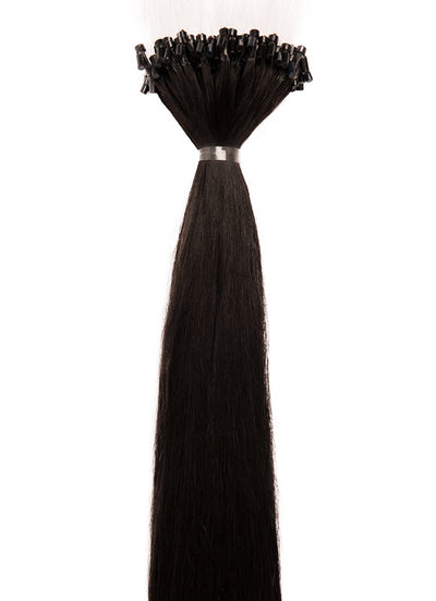 24 Inch Micro Loop Haarverlengingen #1B Natuurlijk Zwart