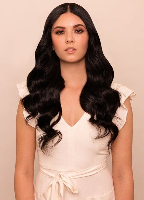 Extensiones de pelo de lujo con clip de 20 pulgadas #1B Negro natural