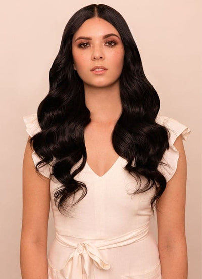 Extensions de cheveux à clip deluxe 20 pouces #1B Noir naturel