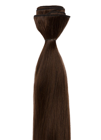 Extensiones de Pelo de 20 Pulgadas con Tramas/Cosido #2 Castaño Oscuro