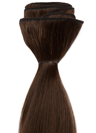 Extensiones de Pelo de 20 Pulgadas con Tramas/Cosido #2 Castaño Oscuro