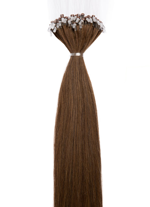 Extensiones de cabello micro-loop de 24 pulgadas #2 Castaño oscuro