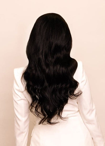 20 tommer Lace Front Menneskehår Paryk #1B Naturlig Sort