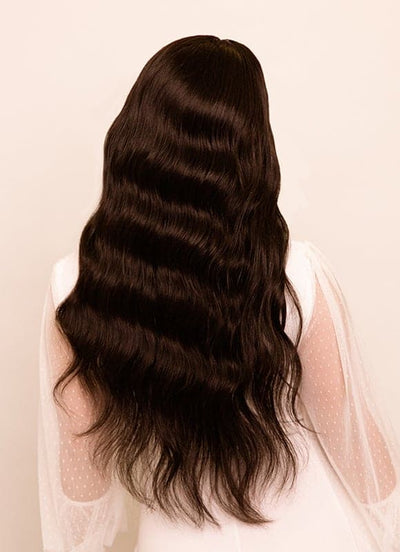 Peluca de cabello humano con encaje frontal de 20 pulgadas #1C Marrón Moca
