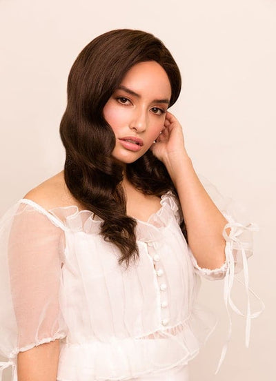 16 tommer Lace Front Menneskehår Paryk #2 Mørkebrun
