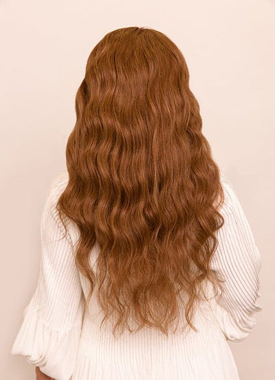 Peluca de cabello humano con encaje frontal de 20 pulgadas #6 Castaño claro