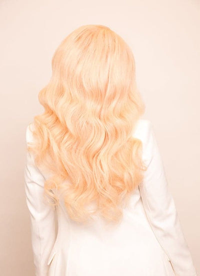 20palcová paruka z lidských vlasů s celokrajkou #613 vybělená blond