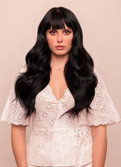 Extensiones de cabello Remy con cinta de 20 pulgadas #1 Negro azabache