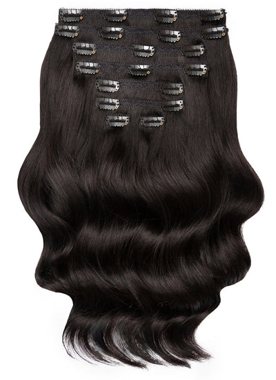 Extensions de cheveux à clip deluxe 20 pouces #1B Noir naturel
