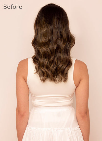 Extensions de cheveux à clips Volume ultime 20 pouces Balayage moka et brun moyen