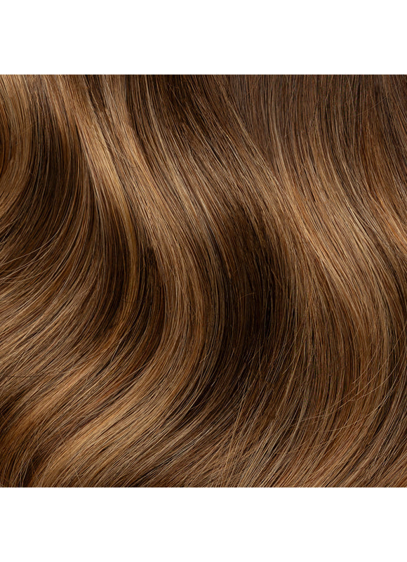 16 Zoll Halo-Haarverlängerungen Dark & Chestnut Brown Balayage