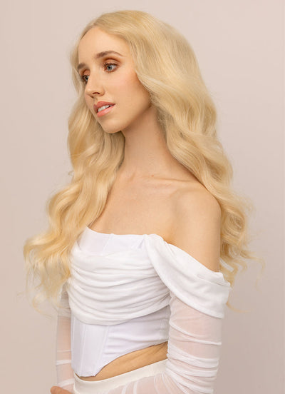 Extensions de cheveux Deluxe à clipser 20 pouces #613 Blond décoloré