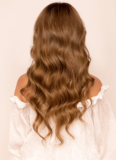 Extensions de cheveux à clipser 20 pouces Volume Complet Balayage Brun Foncé & Marron Châtaigne