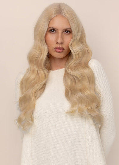 Extensions de cheveux à clipser 20 pouces volume complet Blond glace