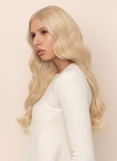 Extensions de cheveux à clipser 20 pouces volume complet Blond glace