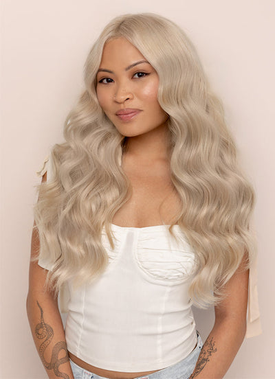 Extensions de cheveux à clipser 20 pouces volume complet Gris clair
