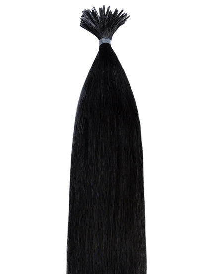 Extensiones de Cabello de 20 Pulgadas de Micro Anillo/Punta I #1 Negro Azabache