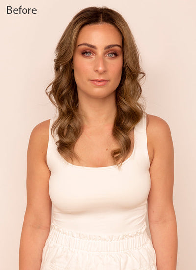 20 palců Bezšvové clip in prodloužení vlasů Tmavě a kaštanově hnědý balayage