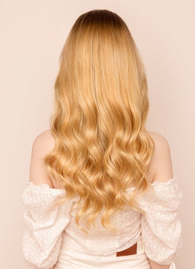 Extensiones de Pelo de Quita y Pon Sin Costuras de 20 Pulgadas Balayage Rubio Ceniza y Rubio Claro