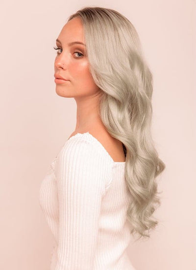 Extensions de cheveux à clip deluxe 20 pouces argentées
