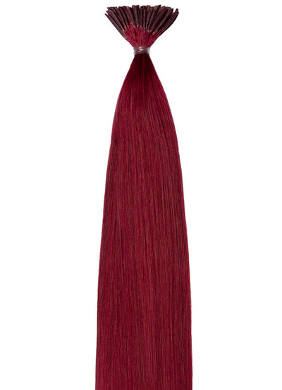 Extensiones de cabello con micro anillas/punta en I de 20 pulgadas #Borgoña