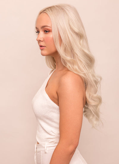 22palcové Halo prodloužení vlasů #60W platinová blond
