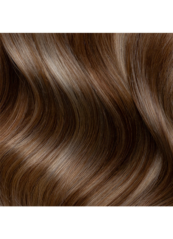 22 Zoll Halo Hair Extensions in Braun & Blond (Bronde) Balayage