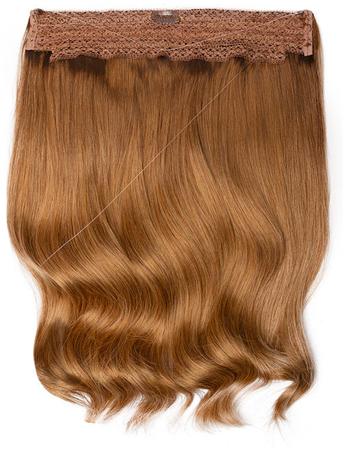 22 inch Halo Hair Extensions Medium to Chestnut Brown Ombre