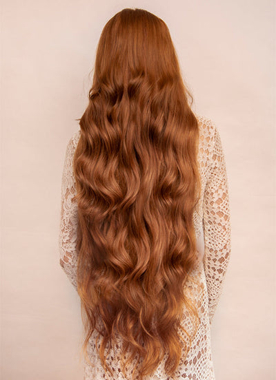 30 inch clip in hair extensions #6 light chestnut brown 2