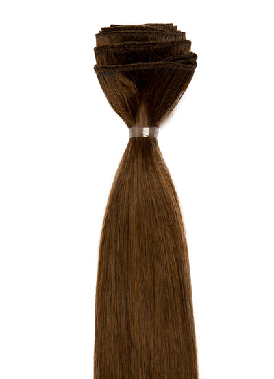 Extensiones de cabello tipo tejido/trama de 20 pulgadas, #4 Castaño medio