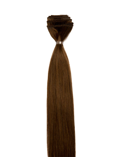 Extensiones de cabello tipo tejido/trama de 20 pulgadas, #4 Castaño medio