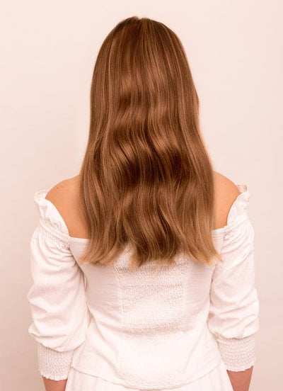 Extensions de cheveux à clip deluxe 16 pouces #8 Brun châtain