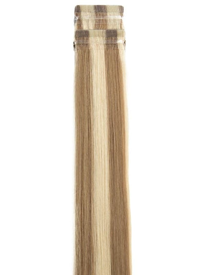 20 Zoll Remy Tape Extensions Hellbraun mit Hellblonden Strähnchen